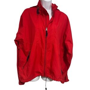 Vintage EMS Rain Jacket Wind Breaker Mens Medium Packable Hood Outdoor Nature